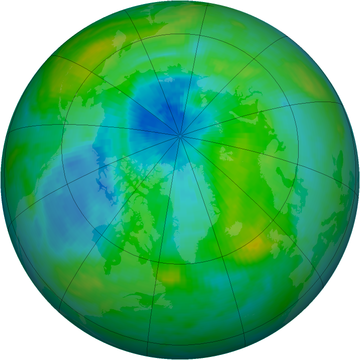 Arctic ozone map for 20 September 1982